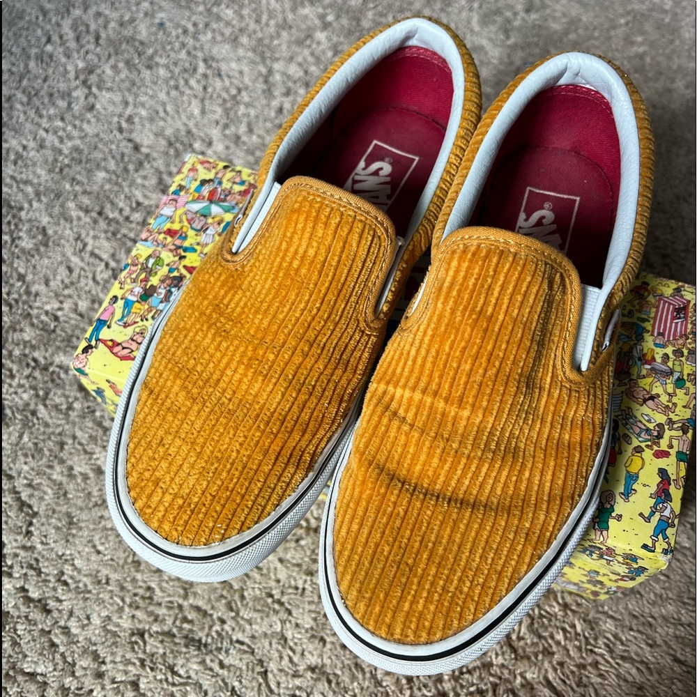 Dark Yellow Corduroy Slip-On Vans sz 7 Womens